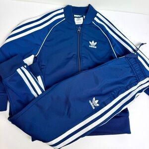 adidas Originals Navy Little Kid Toddler Sports Track Suit 2 Piece Size XXS